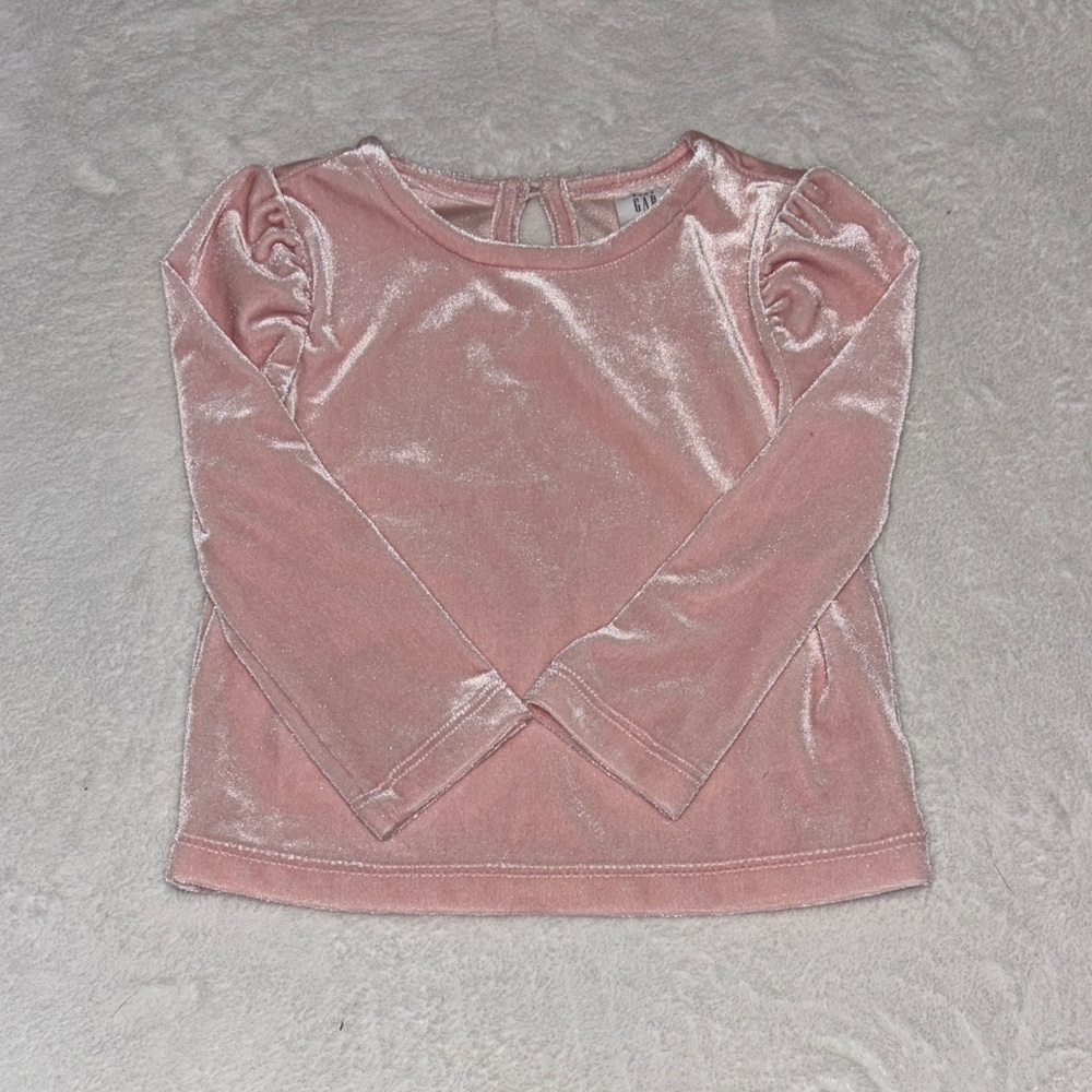 baby gap Pink Velvet Long Sleeve 6-12 months Top long sleeve baby girl clothing